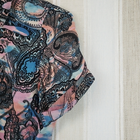 Rebecca‎ Minkoff 100% Silk Blouse Paisley Size 0 - Picture 3 of 11